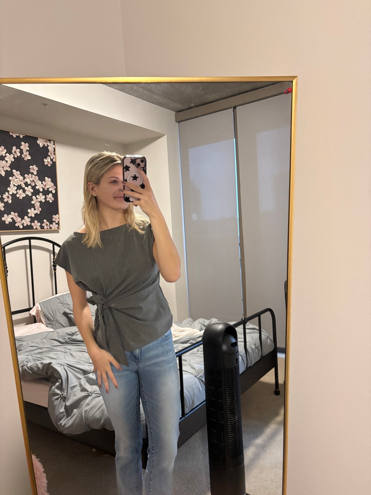 Another work OOTD! I love how this top elevates a grey by having the tie along the side. I feel like this would look great with slacks or a pencil skirt as well! Size M in top, 26 in jeans

Workwear, business casual, fall fashion, fall workwear, jeans, tops, boatneck, Cider, corporate

#LTKStyleTip #LTKSeasonal #LTKWorkwear