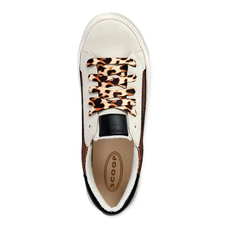 Scoop Women's Metallic Snake-Embossed Sneakers | Walmart (US)