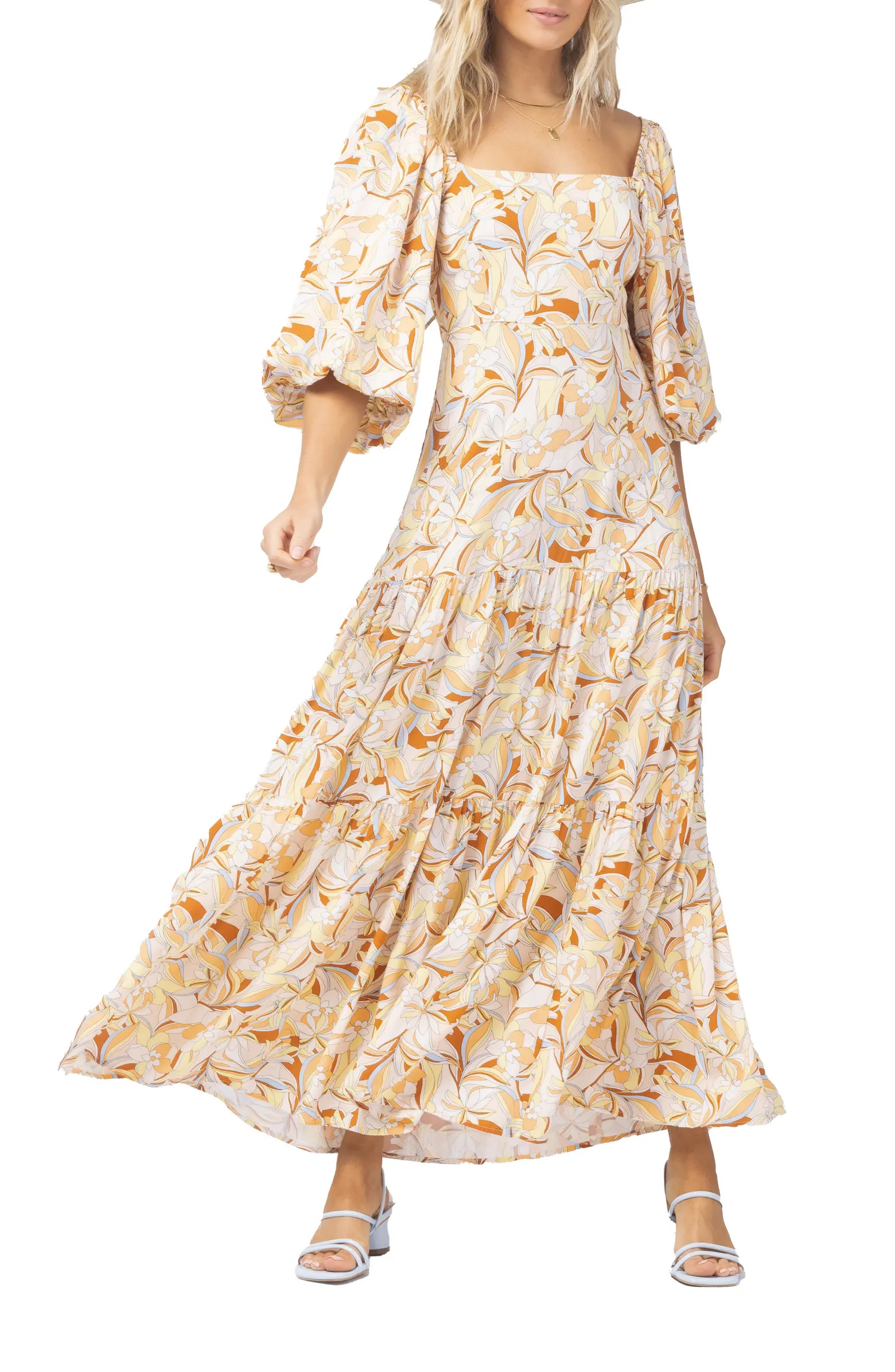 L Space Bahia Blouson Sleeve Maxi Dress | Nordstromrack | Nordstrom Rack