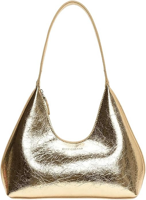 Verdusa Women's Metallic Hobo Shoulder Bags Top Handle Handbag Zipper Purses | Amazon (US)