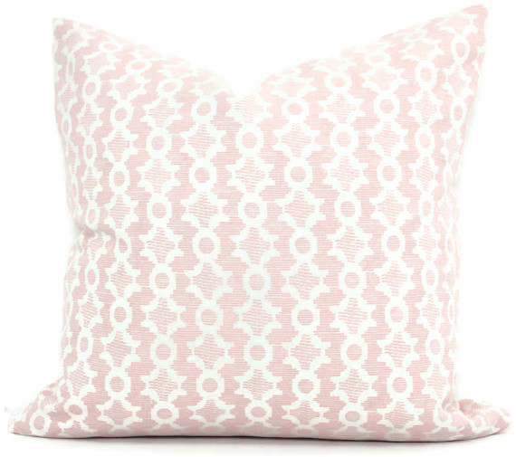 Sister Parish Clara B Pale Pink Decorative Pillow Cover 18x18 - Etsy | Etsy (US)