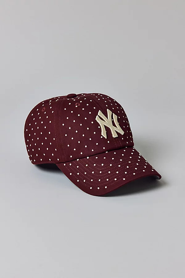 Mitchell & Ness MLB New York Yankees Polka Dot Dad Hat in Brown, Women's at Urban Outfitters | Urban Outfitters (US and RoW)