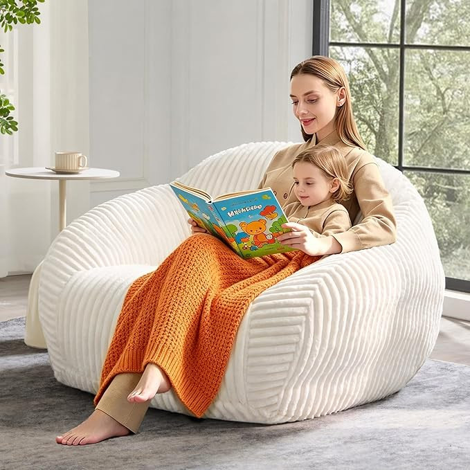 HUGHEAVEN Giant Bean Bag Chair for Adults & Kids, Comfy Big Bean Bag Couch with Armrests, Cozy La... | Amazon (US)