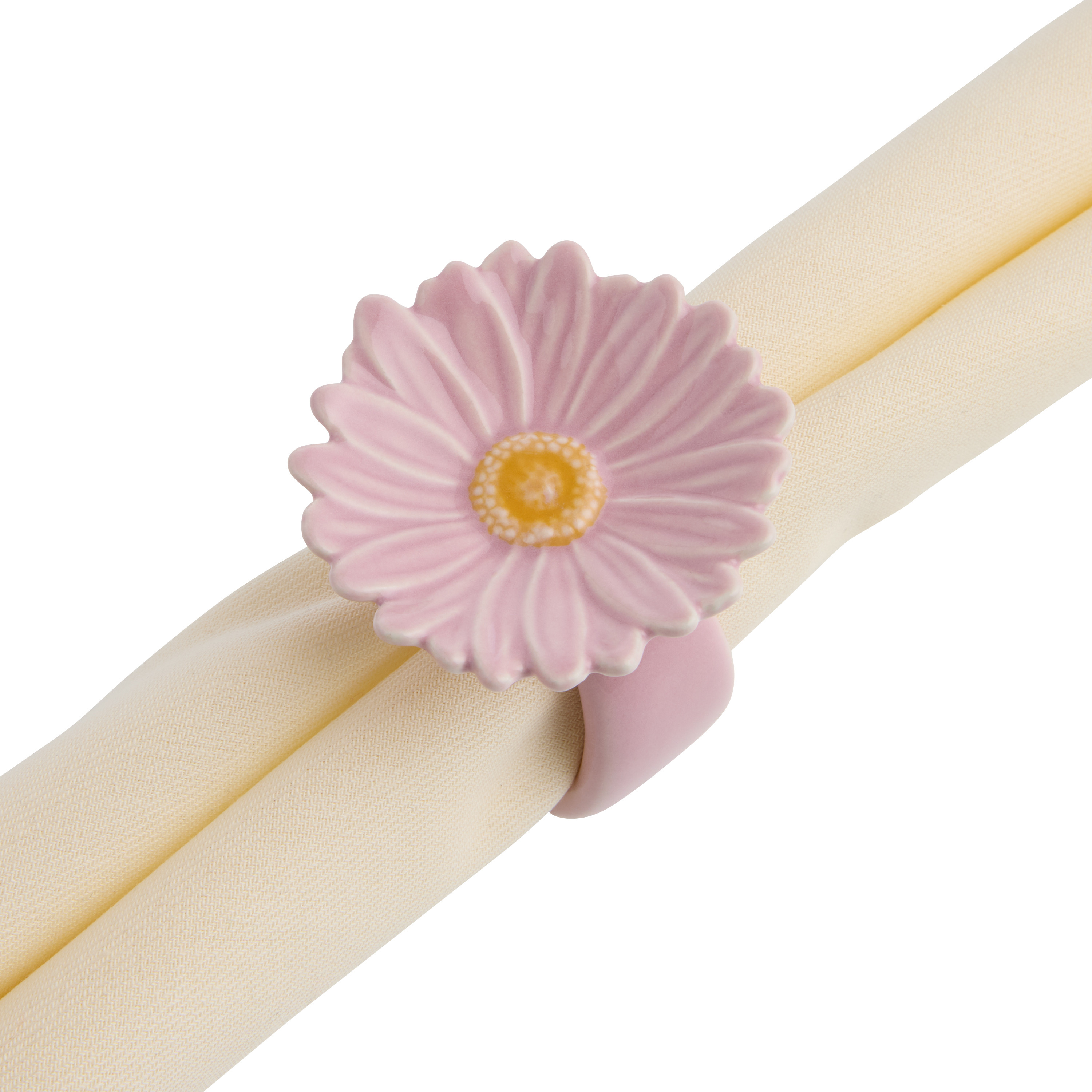 Muted Hand Painted Ceramic Flower Napkin Ring | World Market