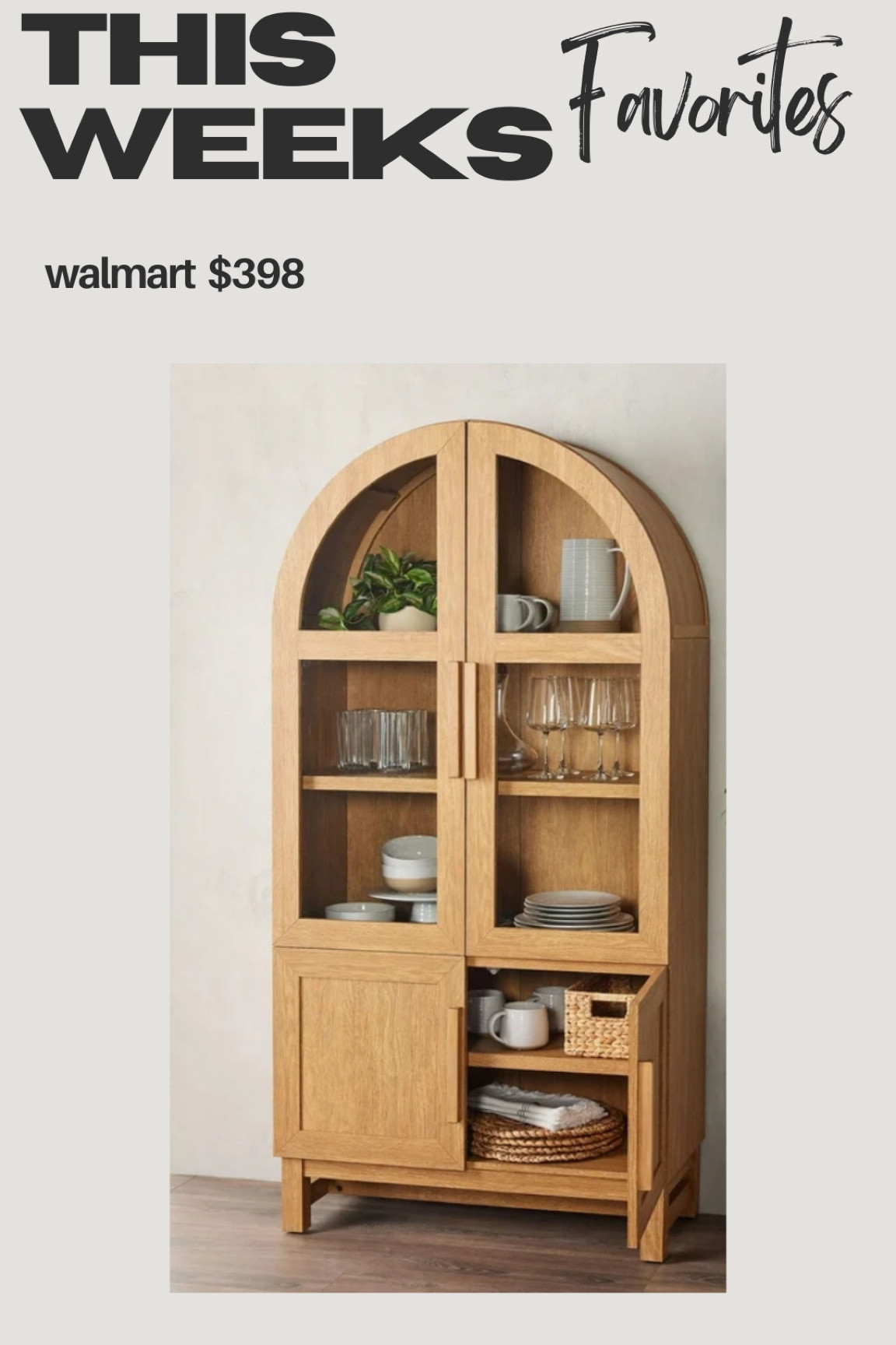 Beautiful arch cabinet from Walmart!

#LTKHome #LTKStyleTip