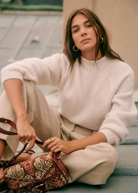 Otis Jumper - Ecru - Baby Alpaca - Sézane | Sezane Paris