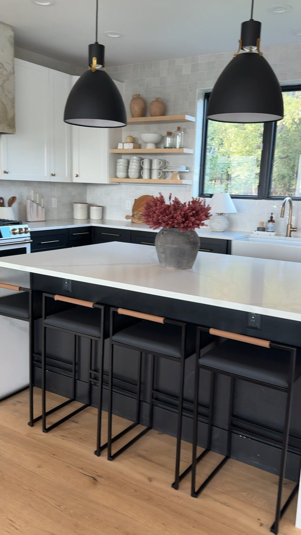 Give your kitchen a fresh, modern vibe with black, white, and gold accents.