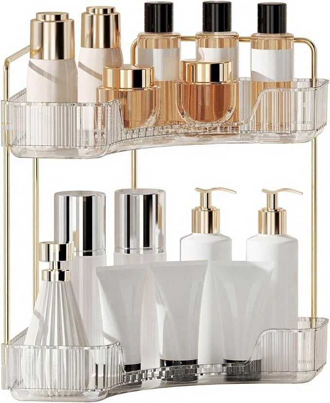 YCIA&DONE Corner Bathroom Counter Organizer, Makeup Organizer for Vanity, Skincare Cosmetic Perfu... | Amazon (US)