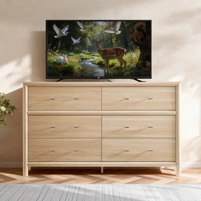 55"W Modern 6-Drawer Dresser | Wayfair North America