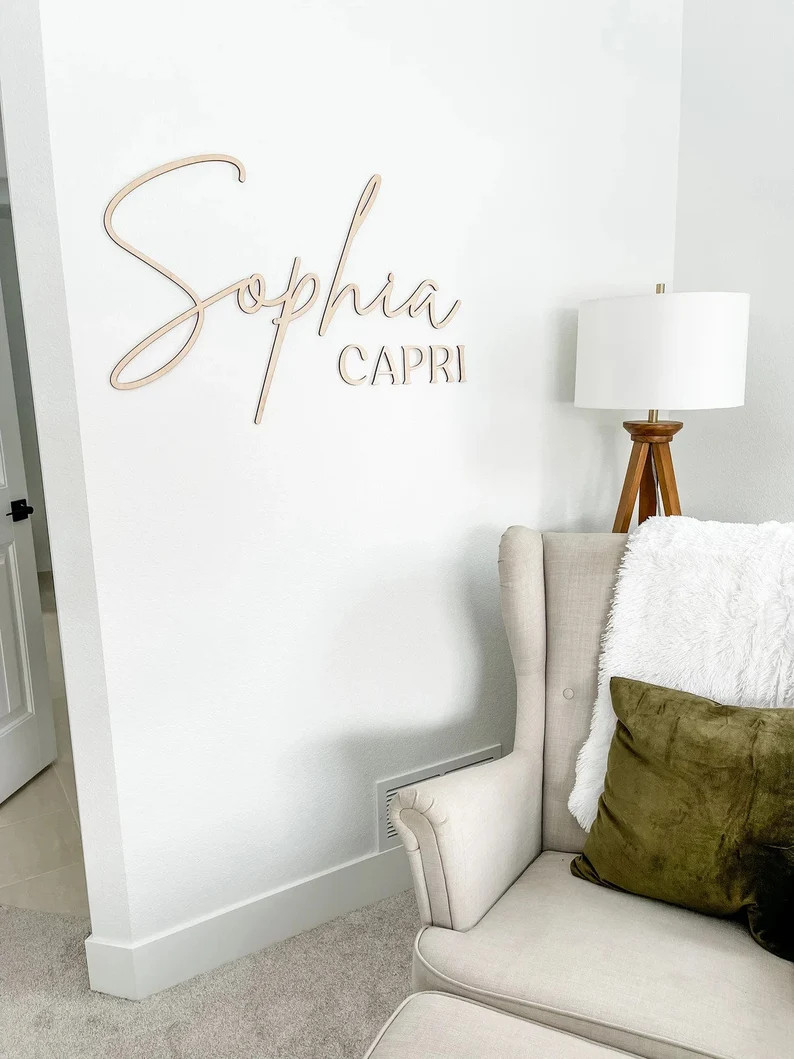 Stacked Custom Name Sign, Wood Name Sign, Nursery Sign, Nursery Letters, Children's Decor, Nurser... | Etsy (US)