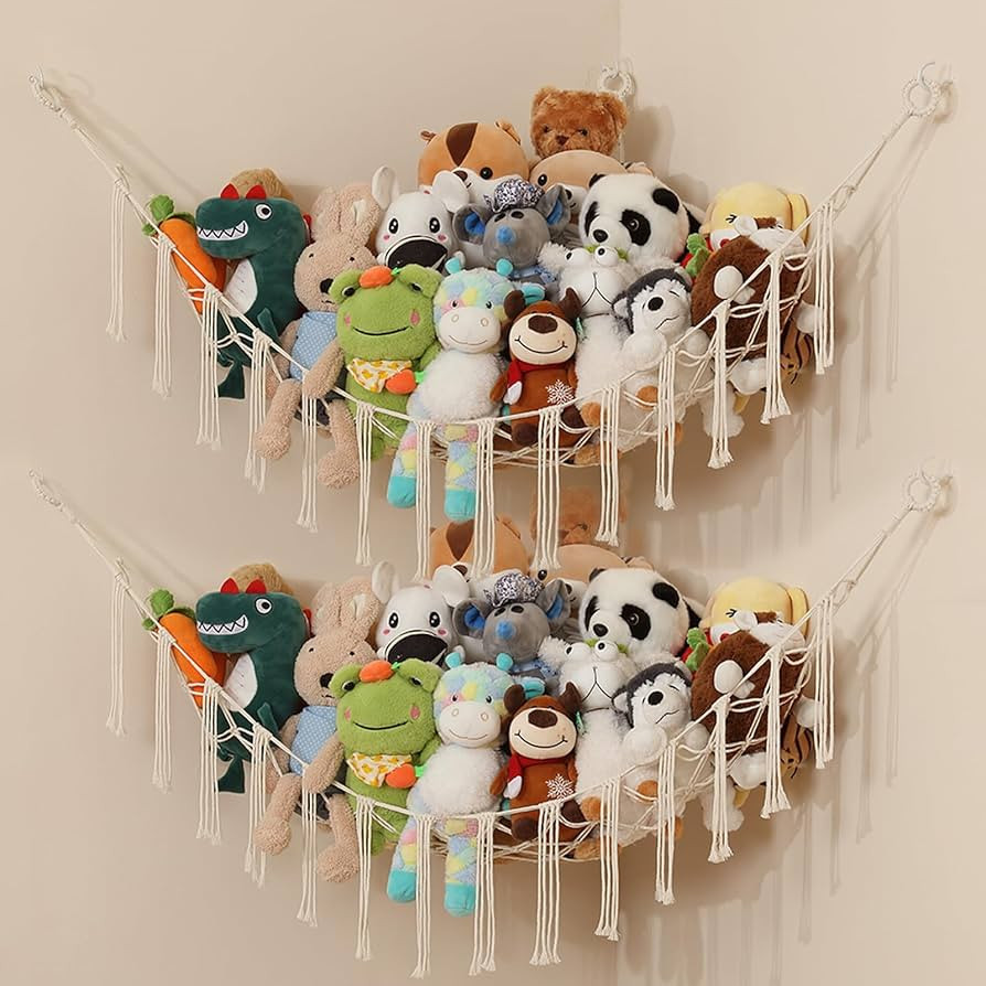 iKeelo Stuffed Animal Storage Hammock(2 Pack), Nursery Hanging Organizer for Teddy Bears and Plus... | Amazon (US)