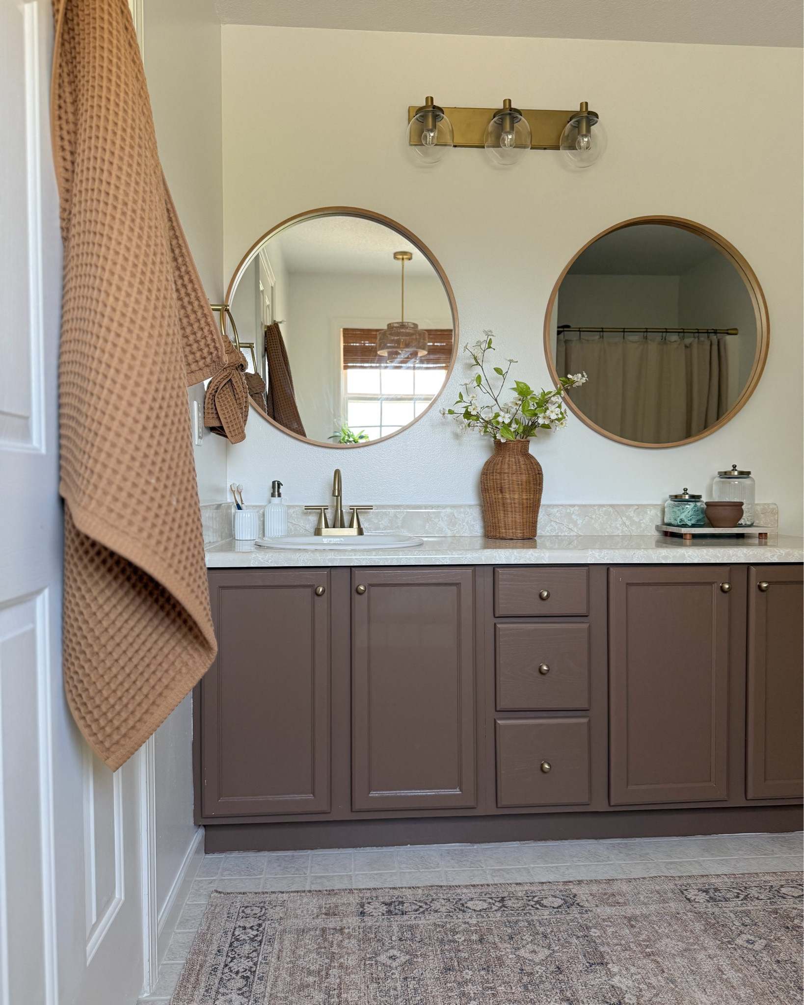 Master bathroom inspo🤎 my large runner is back in stock and $45! 

#LTKSaleAlert #LTKHome #LTKSeasonal