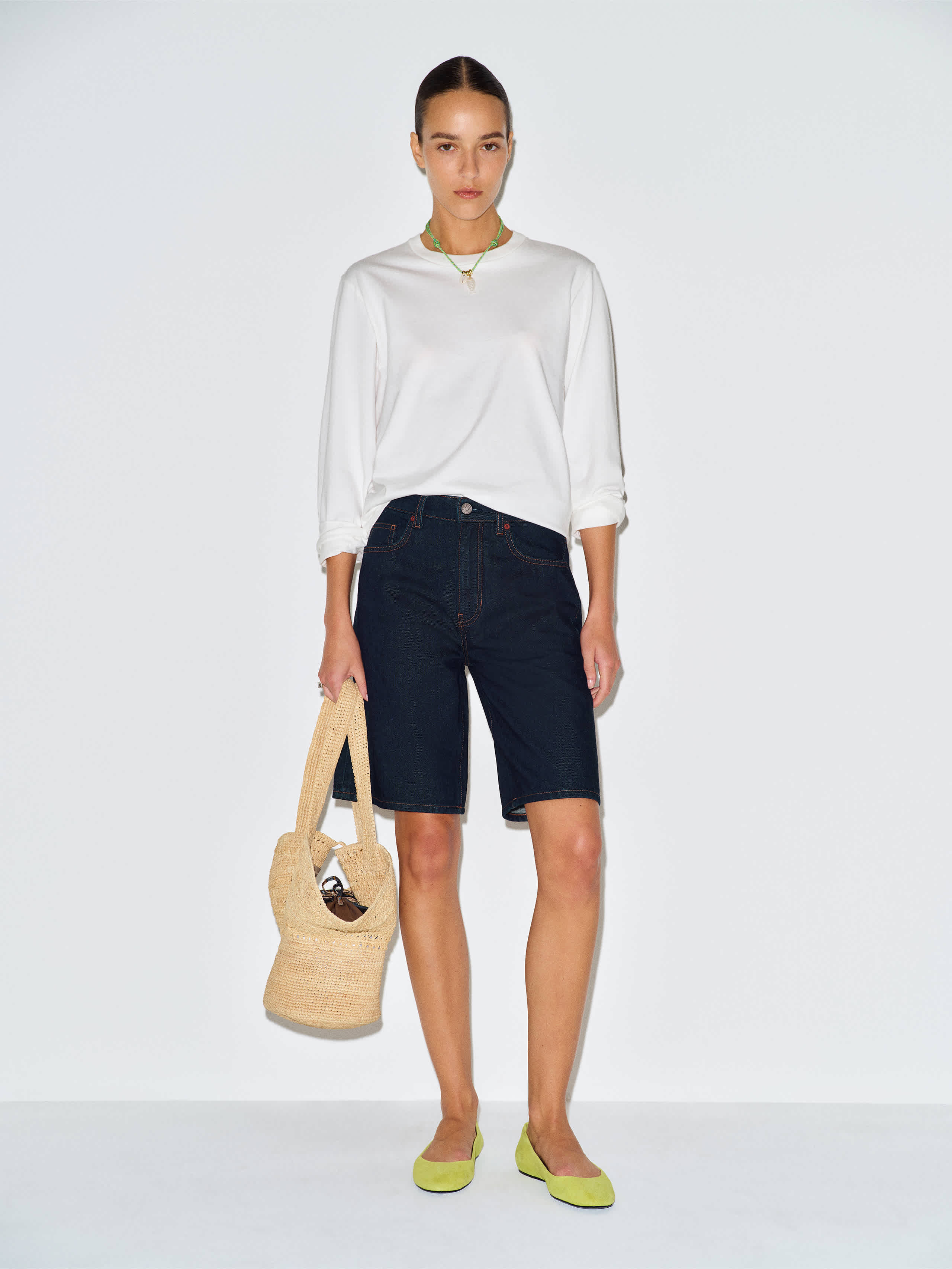 Reformation Hayden Mid Rise 8 In Jean Shorts Blue Denim 24 | Reformation (Global)