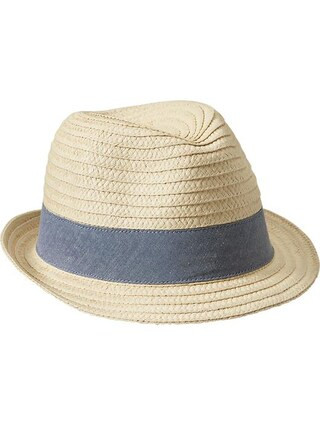 Old Navy Mens Straw Fedoras Size L/XL - Dark tone chambray | Old Navy US