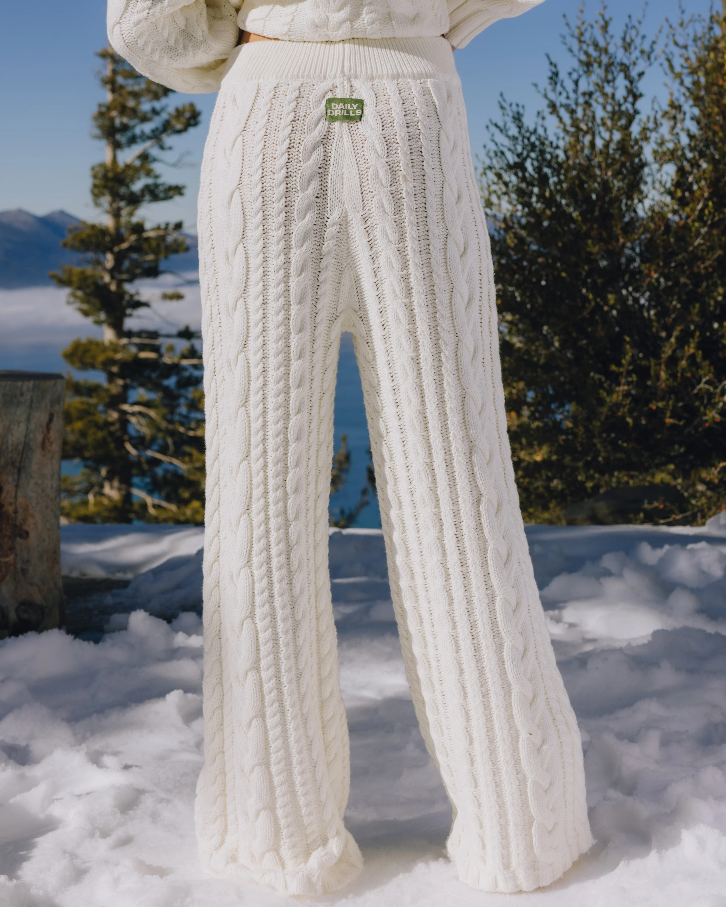 Cable Knit Resort Pants - Cream | Daily Drills LLC