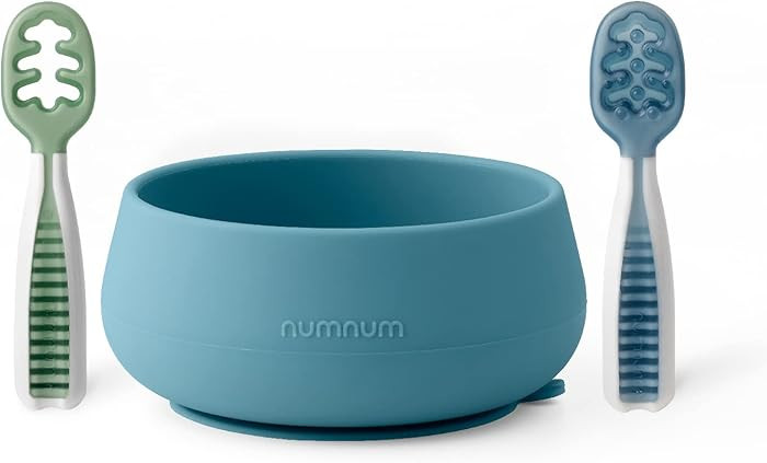 NumNum Baby Bowl & 2 Pack GOOtensils Baby Spoons, Suction Bowls for Baby 4+ Months, Extra Strong ... | Amazon (US)