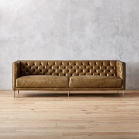 Savile Leather Tufted Sofa | CB2
