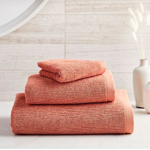 Organic Textured Towels - Orange Clay | West Elm (US)