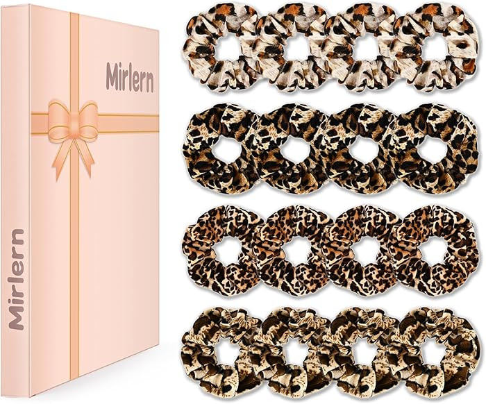 16-Piece Velvet Scrunchies for Women & Girls, No Damage Elastic Big Hair Ties Cute Soft Ponytail ... | Amazon (US)