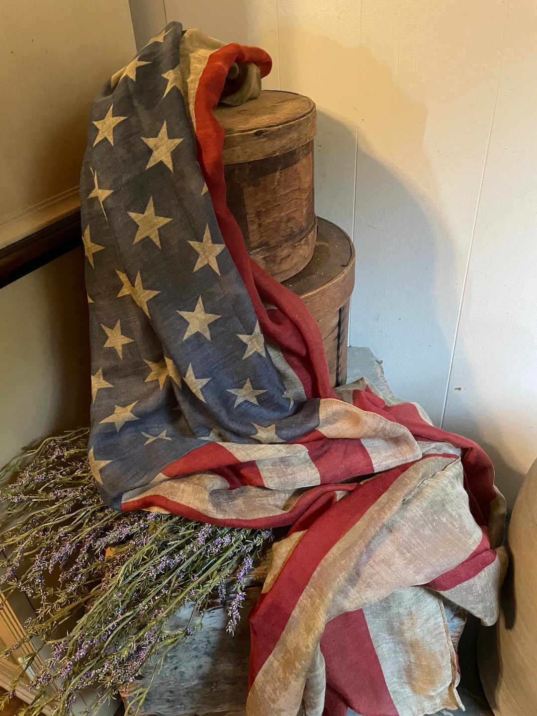 Primitive Americana Flag Scarf 70x42 - Etsy | Etsy (Global)