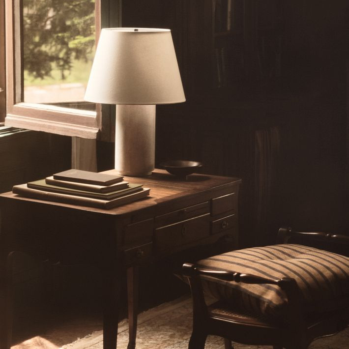 Colin King Travertine Table Lamp (20"–29") | West Elm (US)