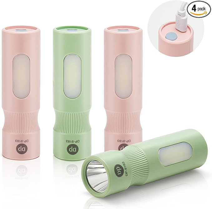 Mini Flashlight, 4 Pack Led Rechargeable Flashlights High Lumens for Camping Emergencies Outdoor,... | Amazon (US)