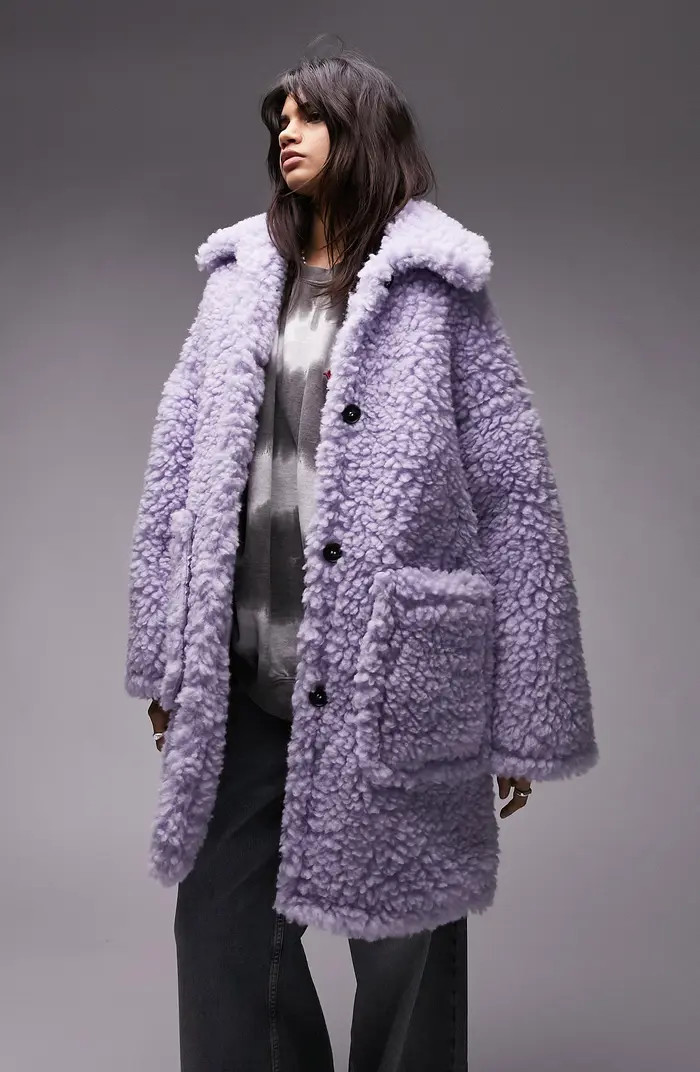 Topshop Chunky Faux Shearling Coat | Nordstrom | Nordstrom
