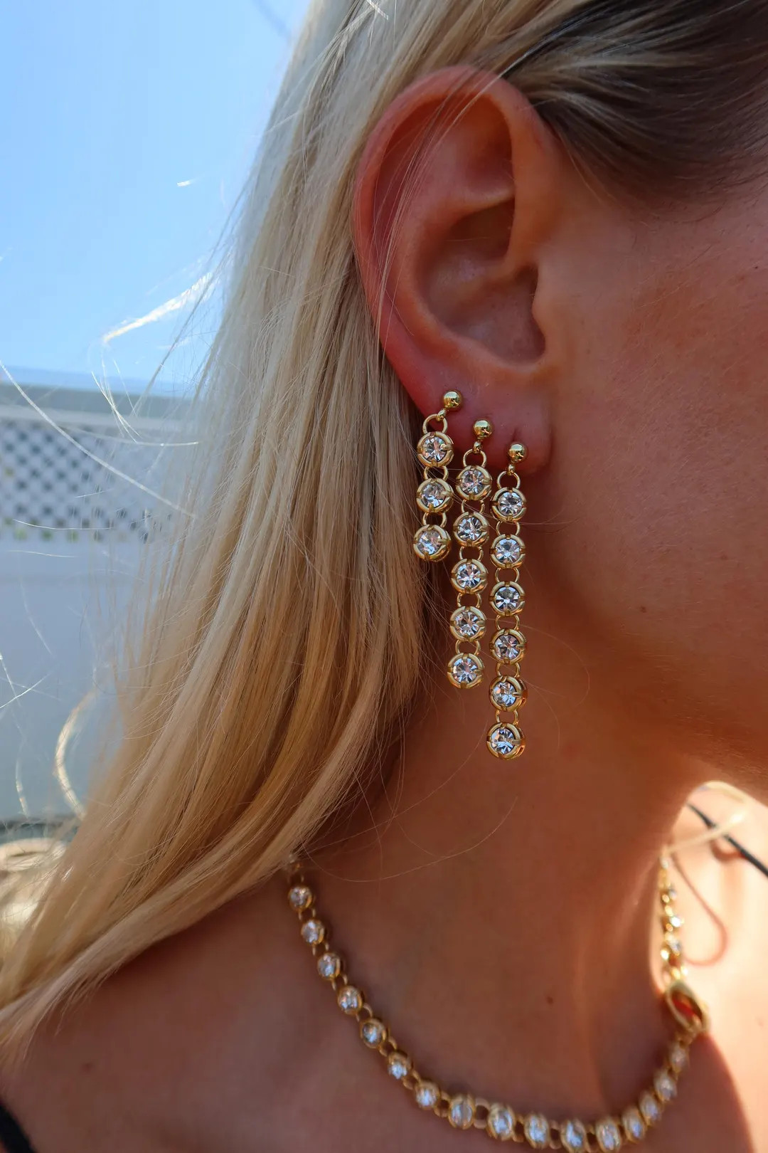 Crystal Drop Earrings, Swarovski Crystal Dangly Earrings, Rhinestone Drop Studs - Etsy | Etsy (Global)
