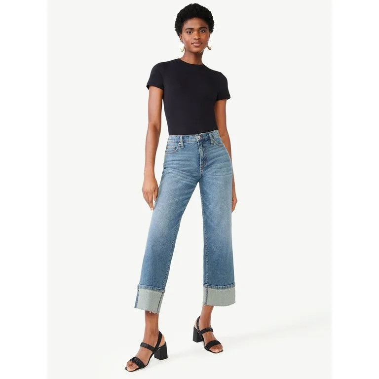 Scoop Women's Stretch Cotton Fitted Baby Tee with Short Sleeves, Sizes XS-XXL | Walmart (US)