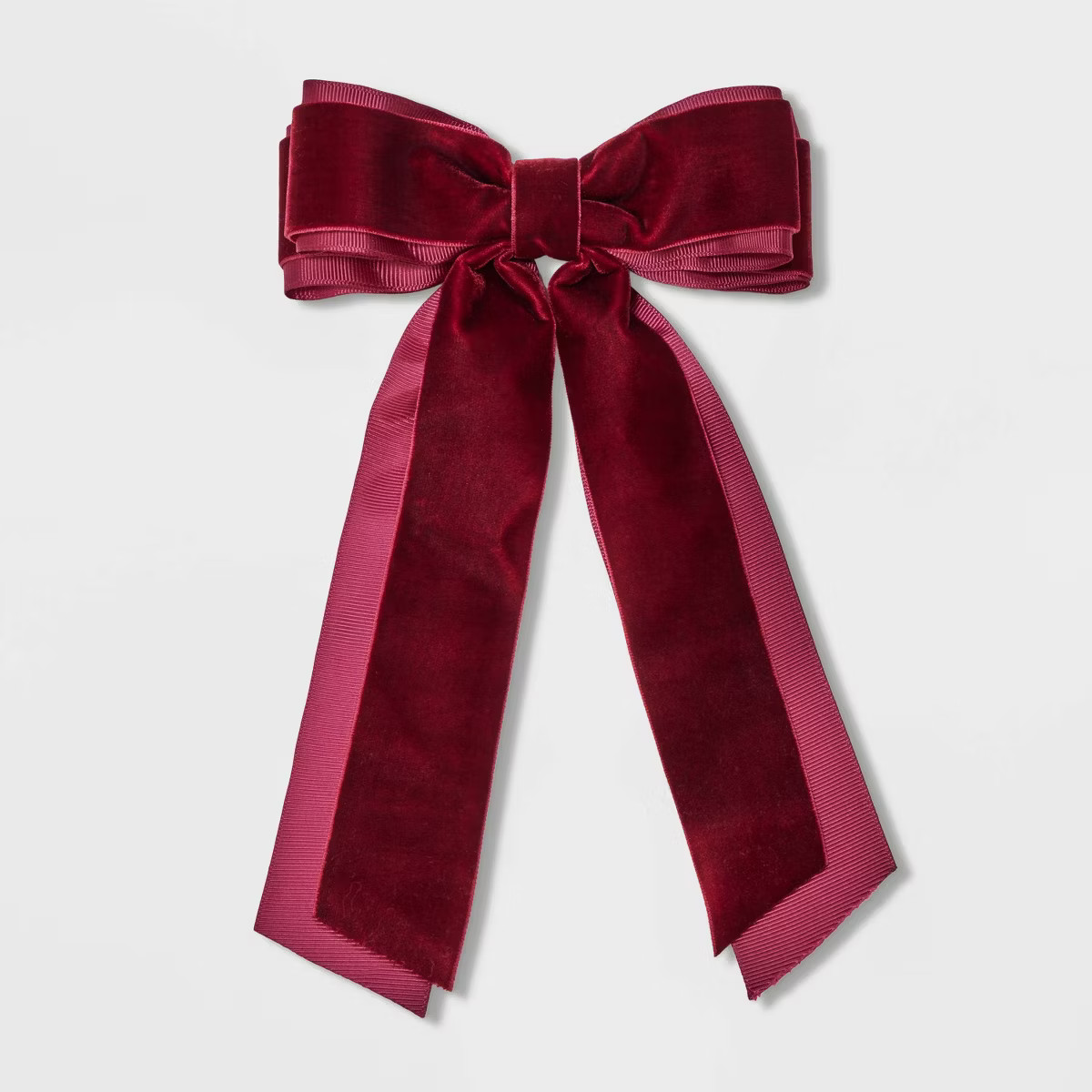 Girls' Velvet Double Bow - art class™ Burgundy | Target