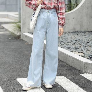 Washed Wide-Leg Jeans | YesStyle Global