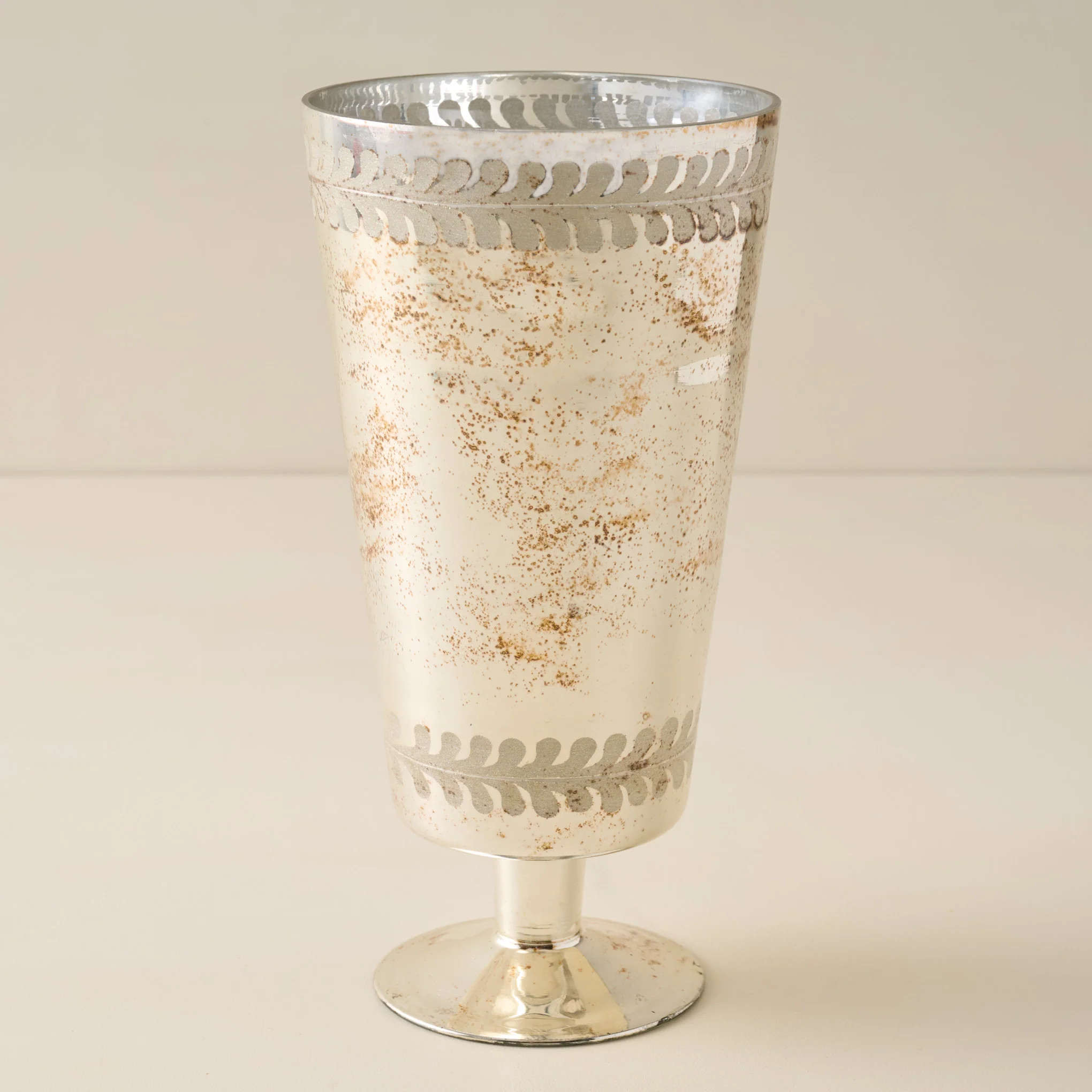 Etched Mercury Glass Floral Vase | Magnolia