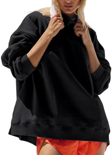 Hixiaohe Womens Mock Neck Sweatshirt Oversized Pullover Long Sleeve Tops Trendy Turtleneck Athlet... | Amazon (US)