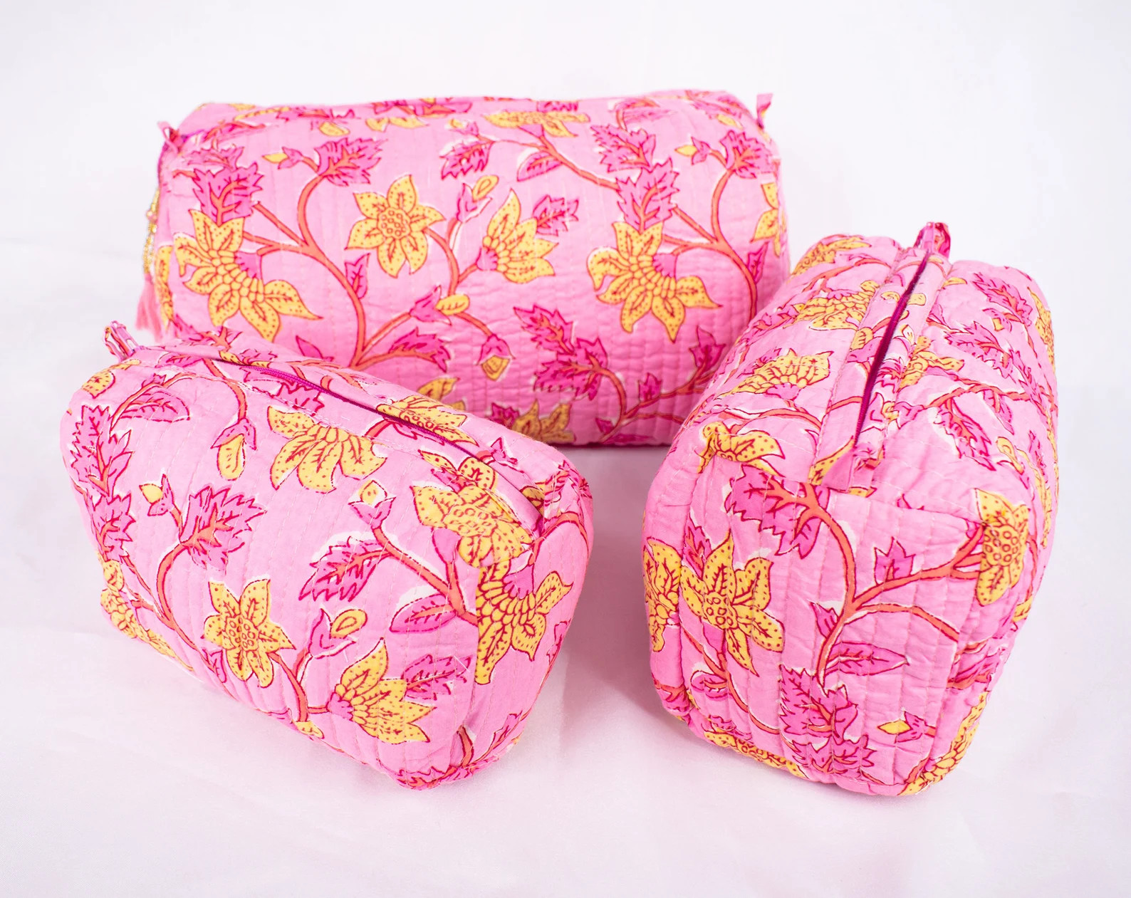 Set of 3 Makeup Bag Cotton Toilet Bag Toiletry Bags - Etsy | Etsy (US)