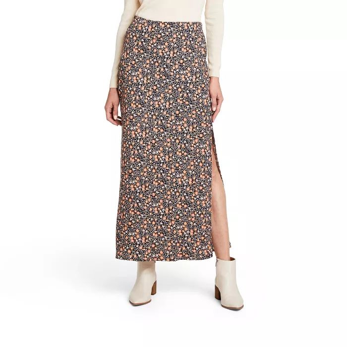 Women's Floral Print Maxi A-Line Skirt - Nili Lotan x Target Black | Target