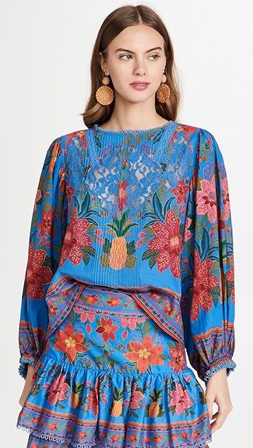 Blue Tropical Tapestry Blouse | Shopbop