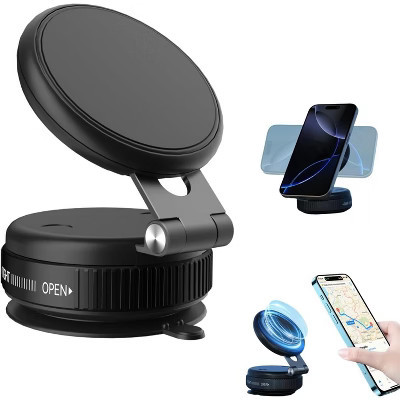 HTUTWOO Magnetic Car Phone Mount with Strong Suction Cup, Foldable & Extendable Phone Holder for Dashboard, Windshield, Wall or Desk, 360° Adjustable | Target