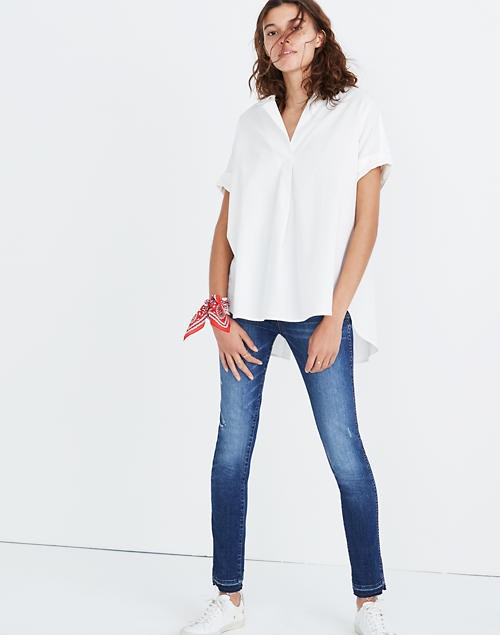 Courier Button-Back Shirt in Pure White | Madewell