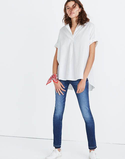 Courier Button-Back Shirt in Pure White | Madewell