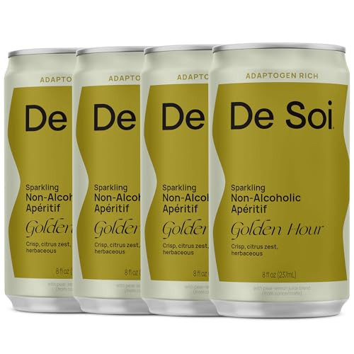 De Soi Golden Hour Non-Alcoholic Drinks 4-Pack (8 fl oz) Variety Pack - Ready to Drink Beverages, Alcohol Free Alternative, Sparkling Aperitifs with Adaptogens, Natural Botanicals | Amazon (US)
