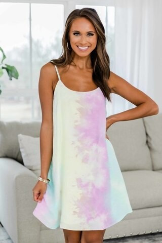 Candy Dreams Tie Dye Shift Dress | The Pink Lily Boutique