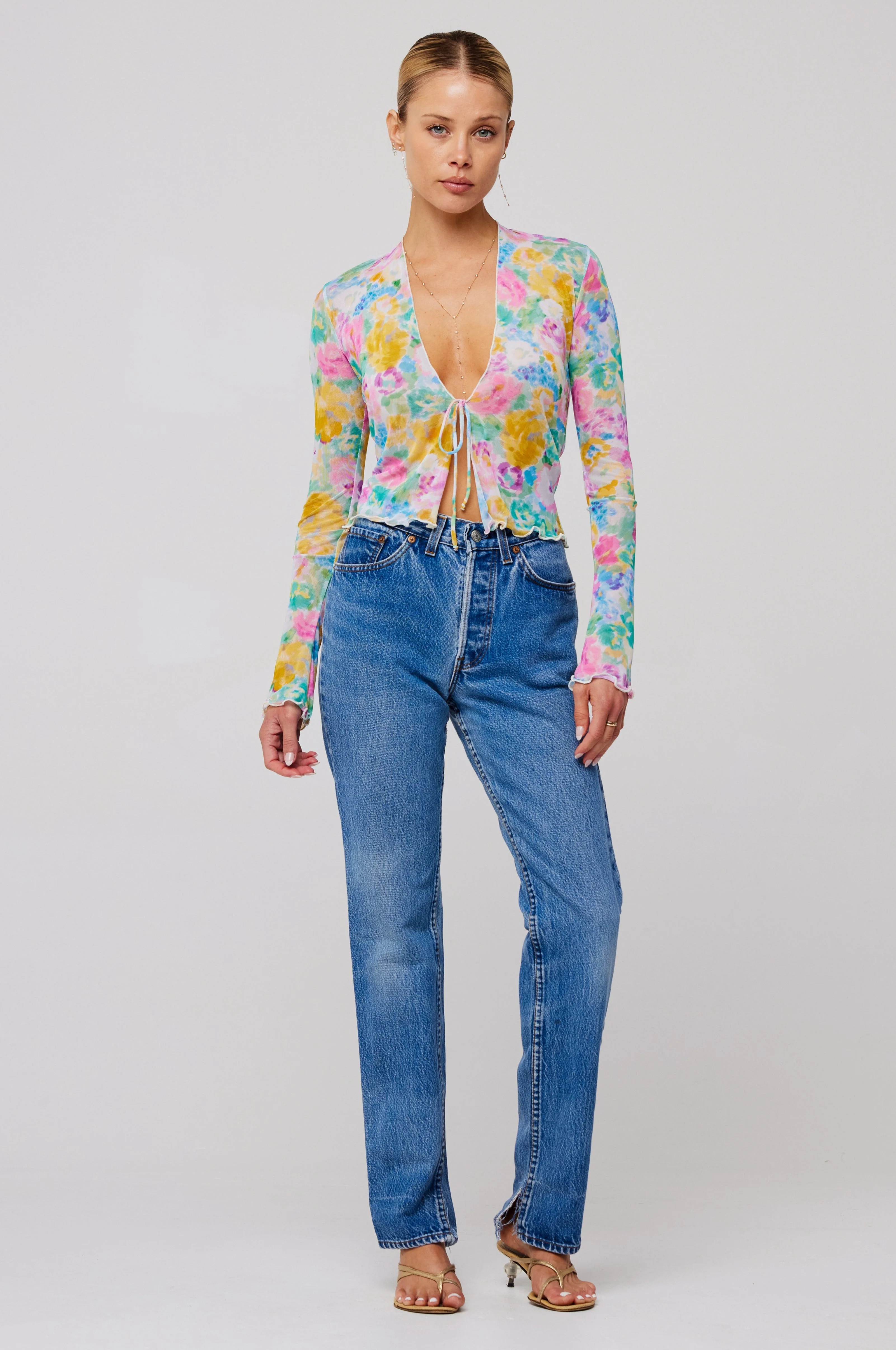 Aliyah Mesh Top in Canvas | RESA