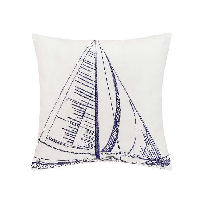 C&F Home 18" x 18" Sailboat Indoor / Outdoor Embroidered Pillow | Target
