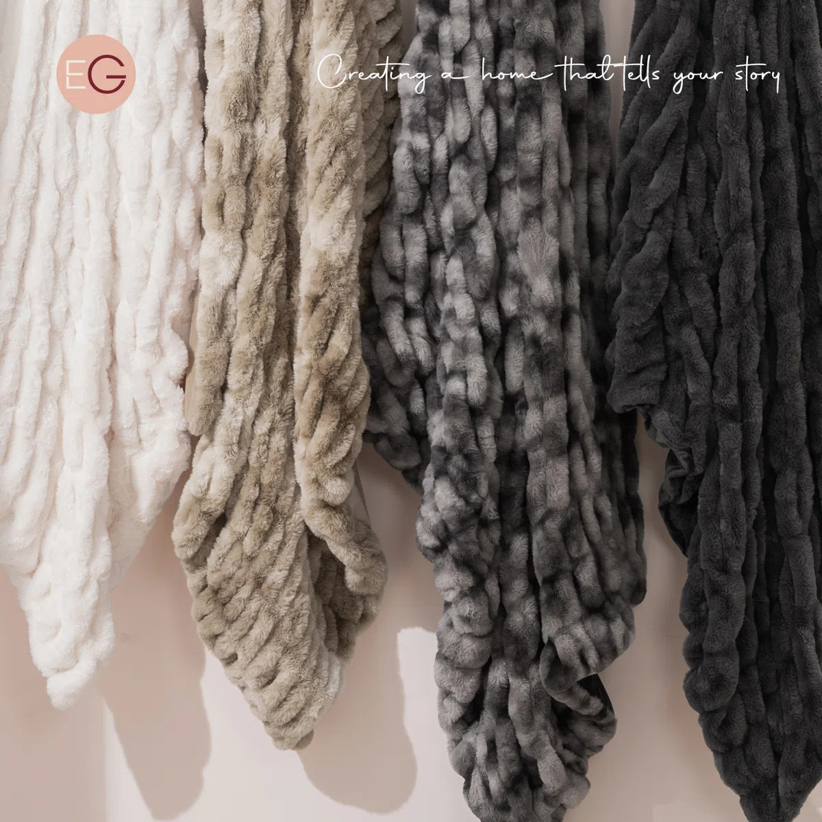 Ruched Bubble Faux Fur Throw Blanket | Wayfair North America