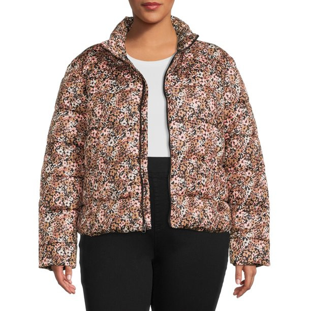 Time and Tru Women's and Women's Plus Puffer Jacket - Walmart.com | Walmart (US)