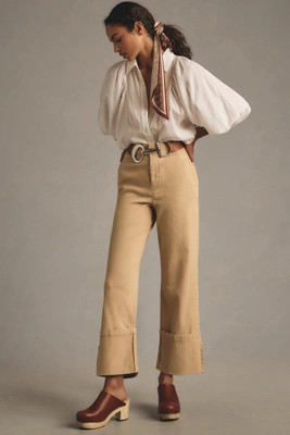 Pilcro Relaxed Cuffed Trousers | Anthropologie (UK)