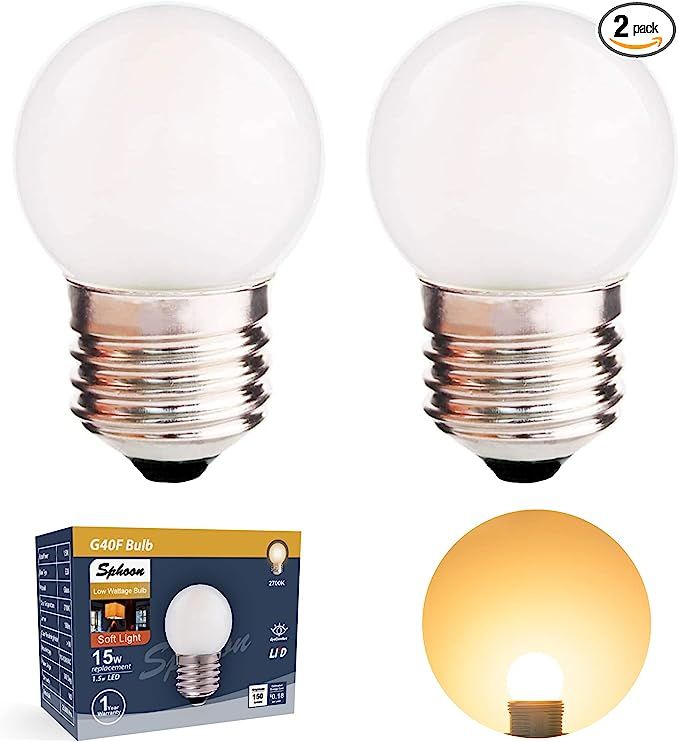Sphoon G40 1.5w Low Wattage Led Bulb Equivalent 15 Watt Led Light Bulbs Standard E26 Base G14 Sma... | Amazon (US)