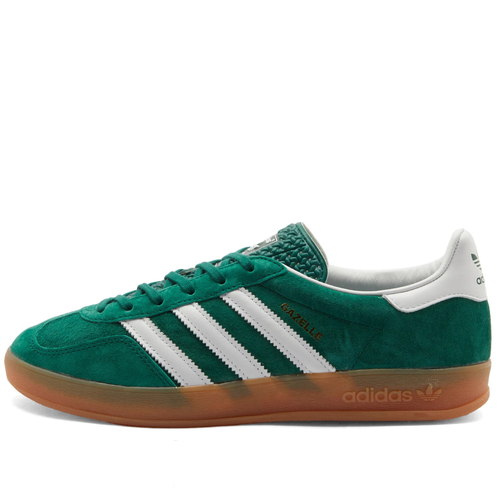 Adidas Gazelle Indoor Sneakers in Collegiate Green/White/Gum 2, Size UK 11.5 | END. Clothing