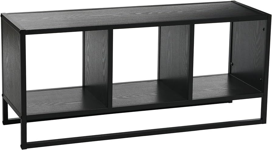 Household Essentials Jamestown TV Stand Coffee Table with Square Cube Storage Compartments Black ... | Amazon (US)