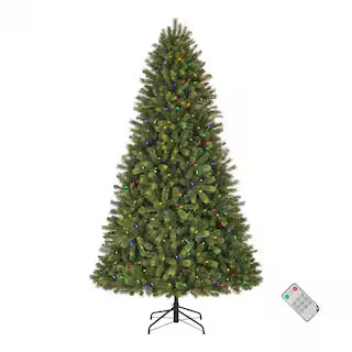 7.5 ft. Pre-Lit LED Barbour White Spruce Christmas Tree T9 | The Home Depot